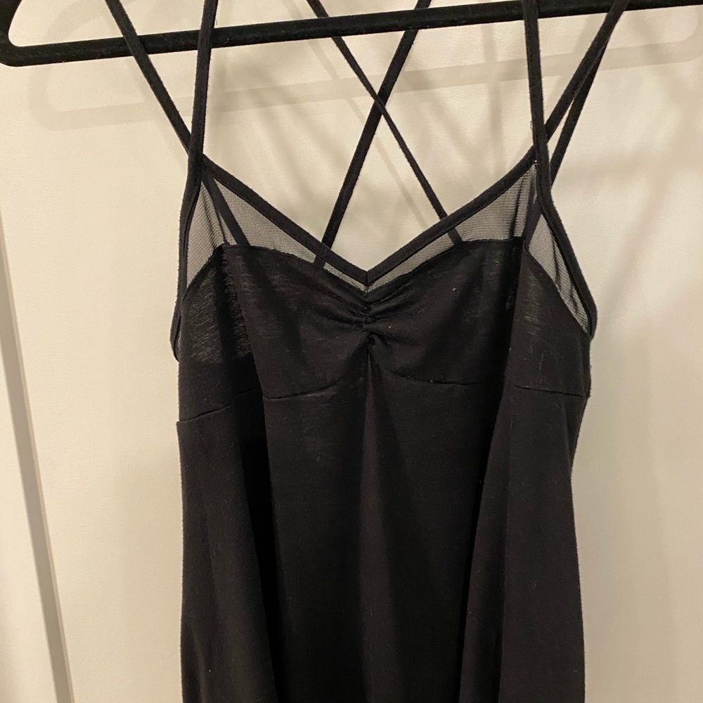 Strappy mesh neckline top